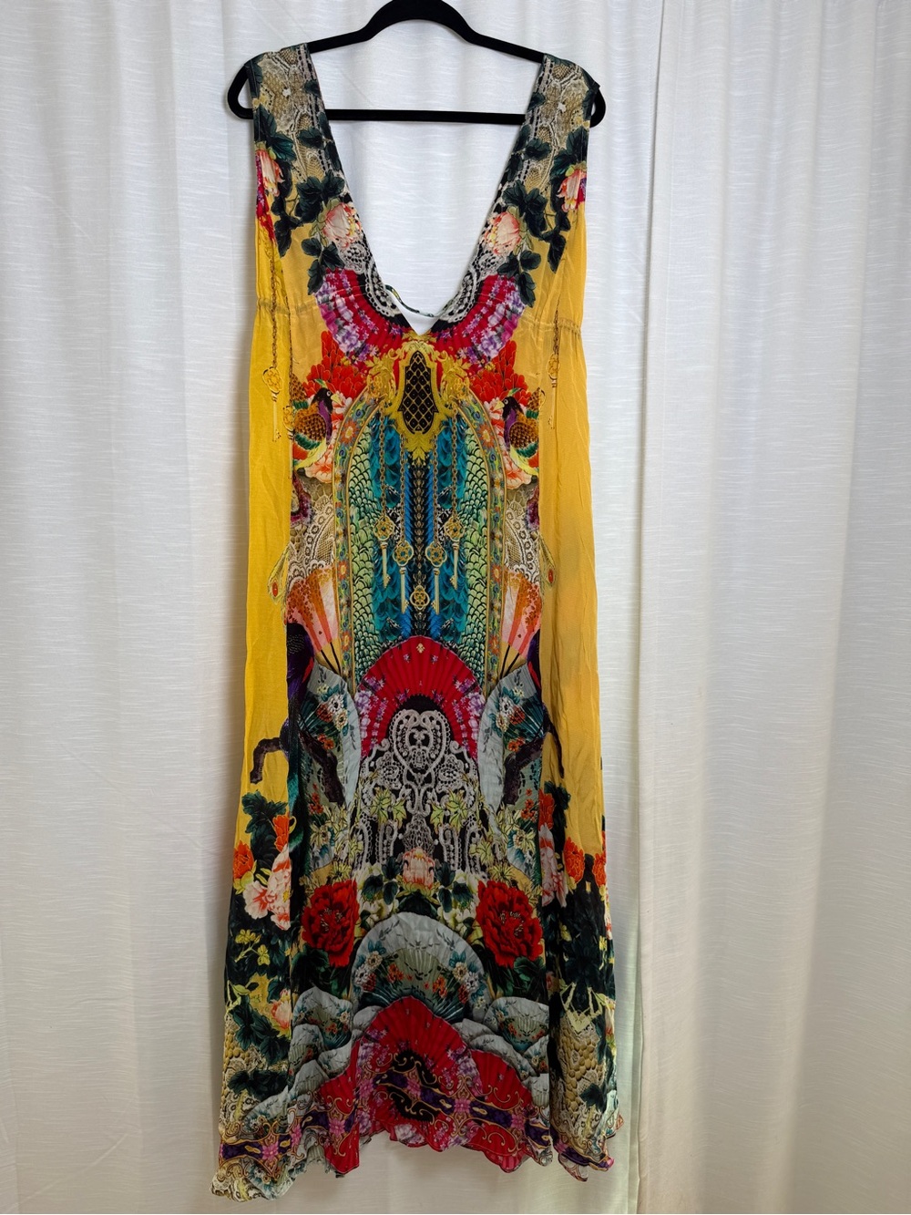 Shahida Parides Geisha Lemon Drop Long Maxi Dress | Size OS NWT - Picture 9 of 15